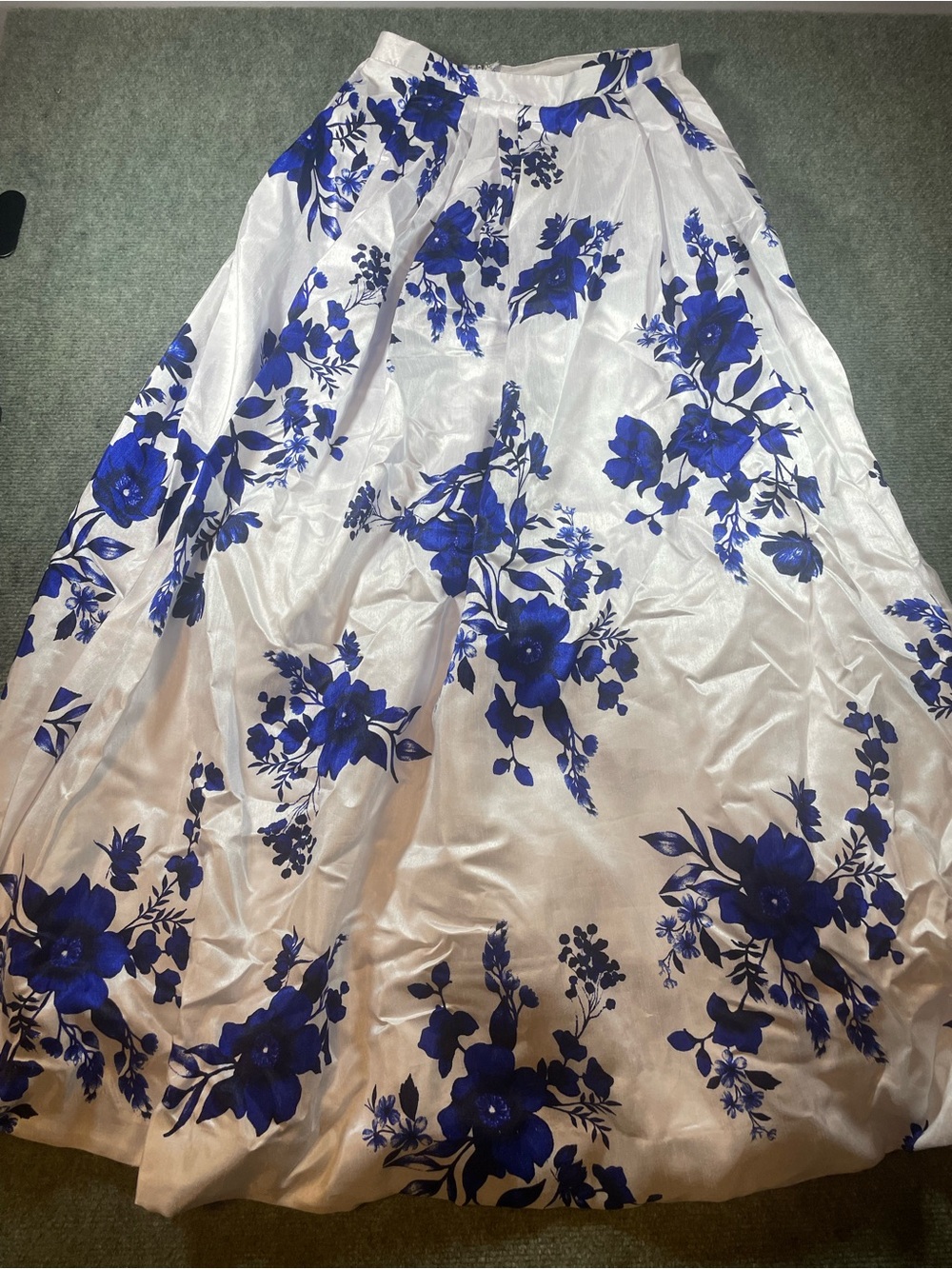 Crazy Train White Skirt with Blue Floral Accent